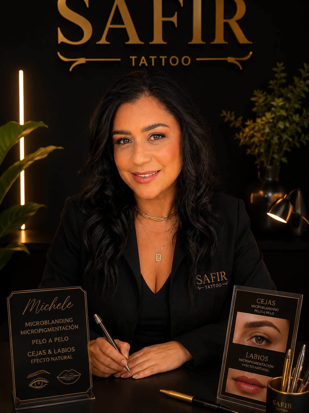Michele, especialista en micropigmentación y microblading en Safir Tattoo Vigo